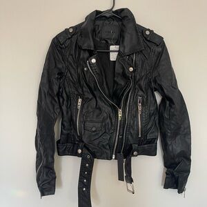 Black Leather Biker Jacket